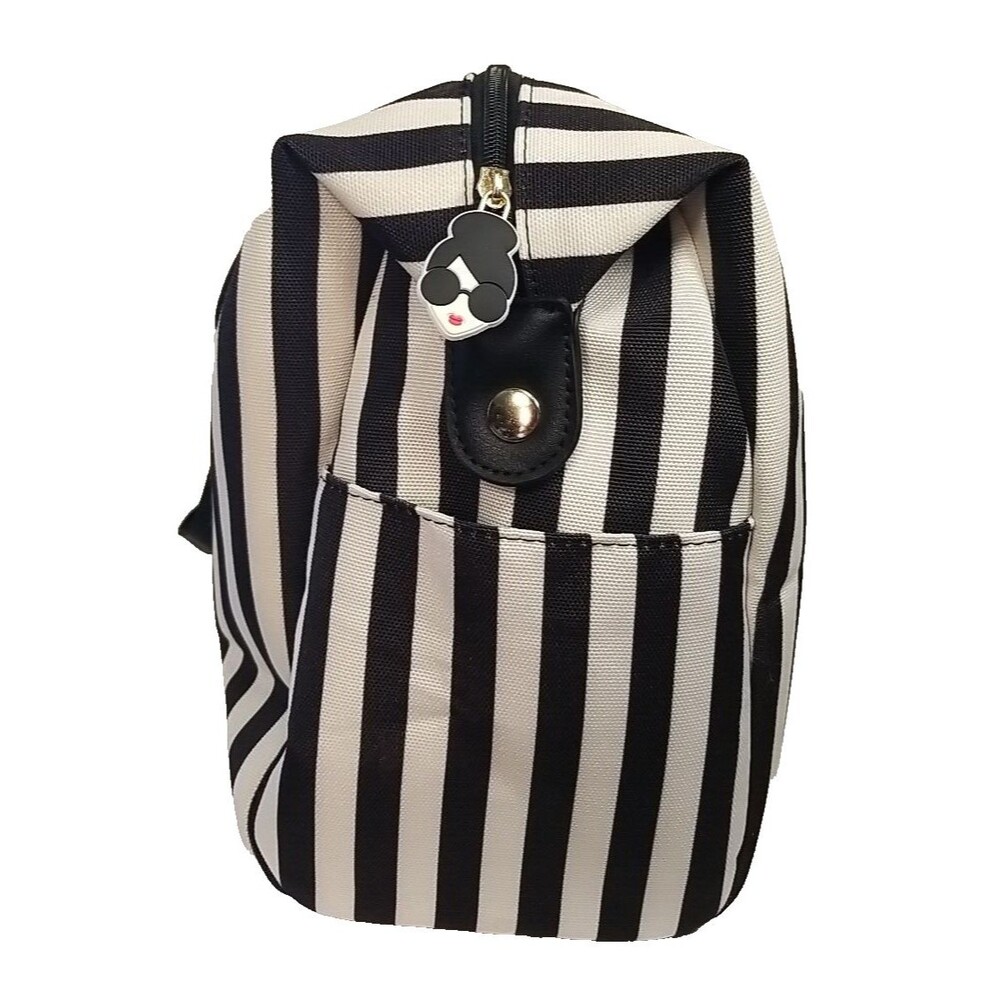 Alice + Olivia by Stacey Bendet Women’s Stripe Duffle Bag Black & White NWOT - Picture 2 of 7
